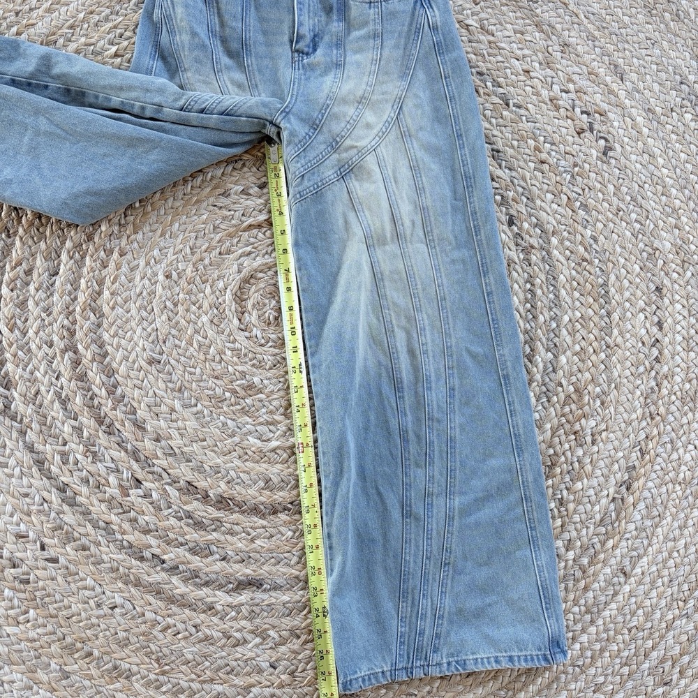 Finesse Y2K Baggy Jeans Womens S Waist 27 Hip 37 Wide Leg 90s Light‎ Wash - Picture 5 of 9
